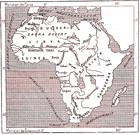 Carte d'Afrique de du 18 siècle.