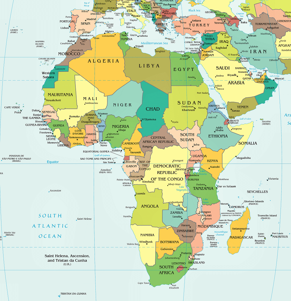 Carte de l'Afrique (politique).