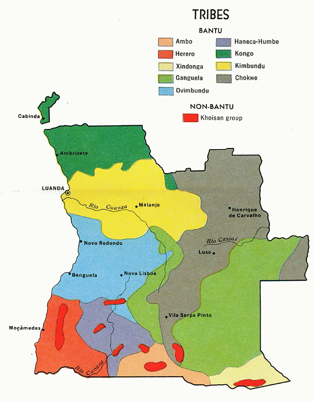 Carte de l'Angola  (ethnographie).