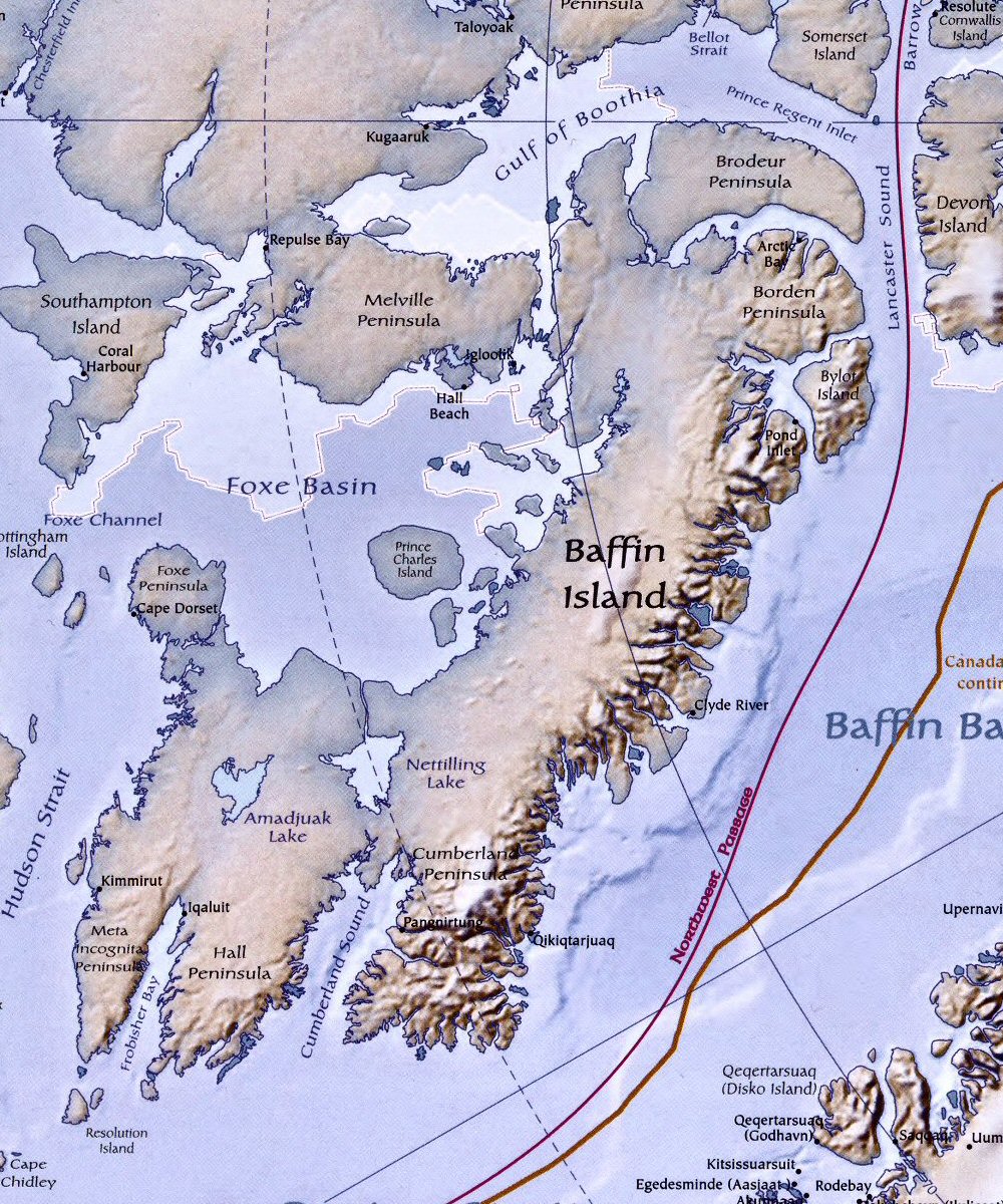 Carte de l'le de Baffin.