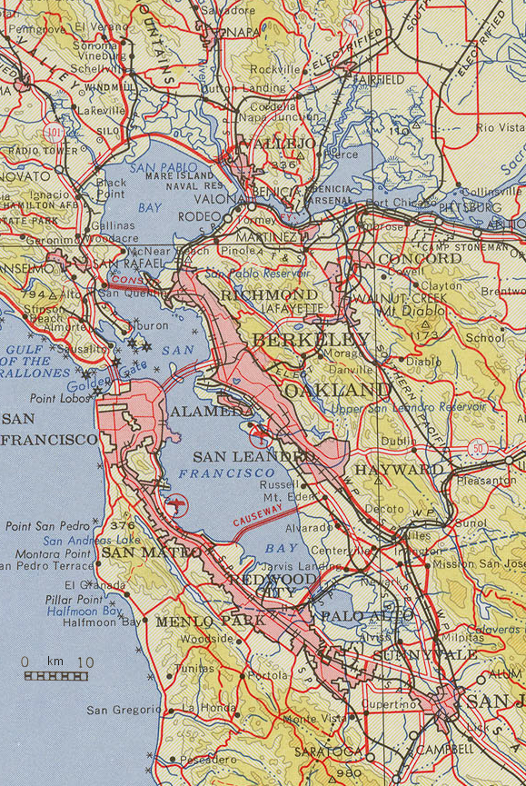 Carte de la baie de San Francisco.