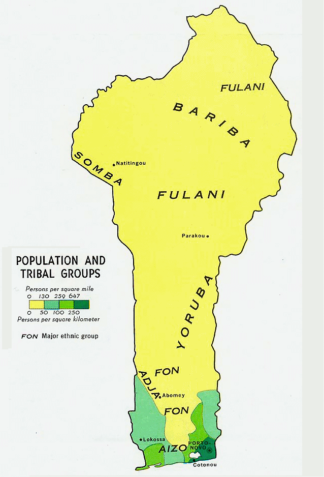 Carte ethnographique du Benin.