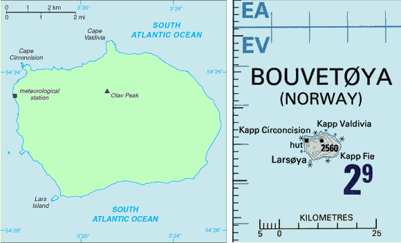 Carte de l'le Bouvet.
