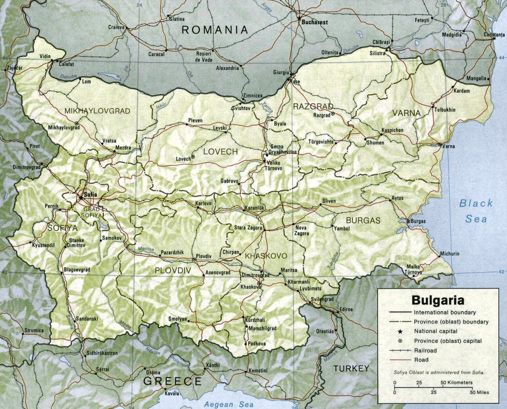 Carte de la Bulgarie.