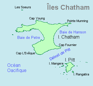 Carte des les Chatham.
