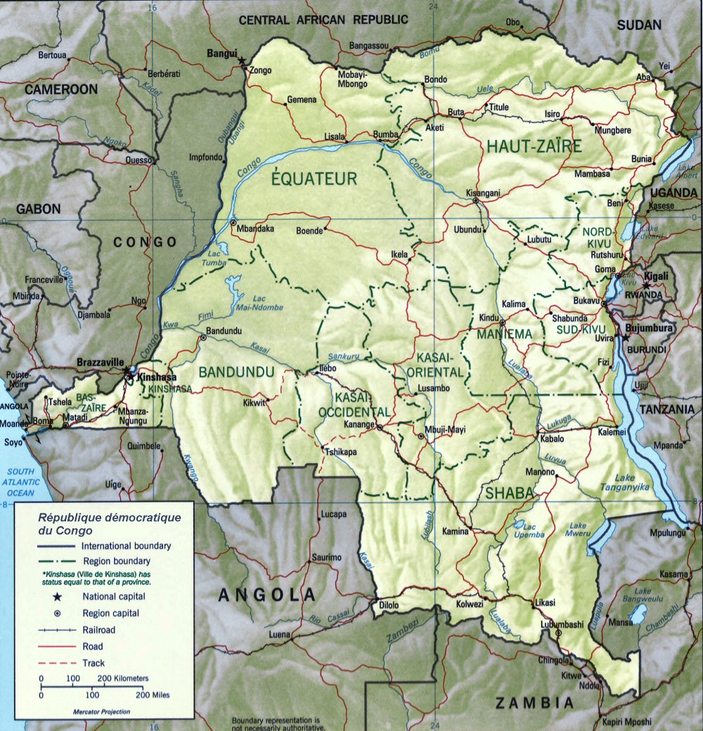 Carte du Congo Kinshasa.