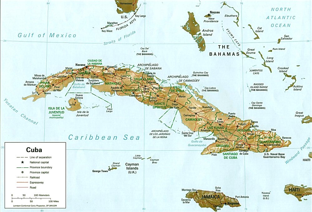 Carte de Cuba.