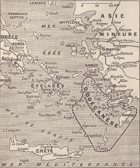 Carte du Dodécanèse.
