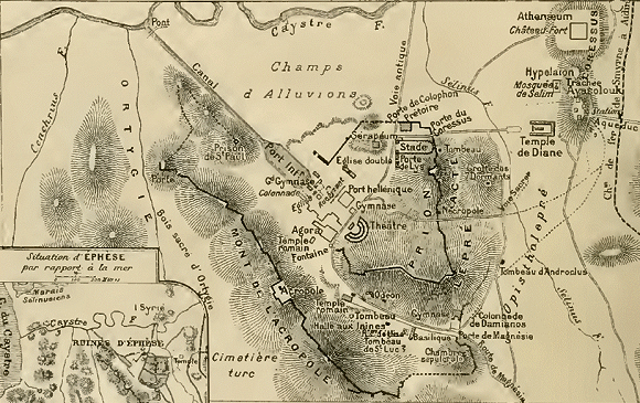 Plan des ruines d'Ephèse.
