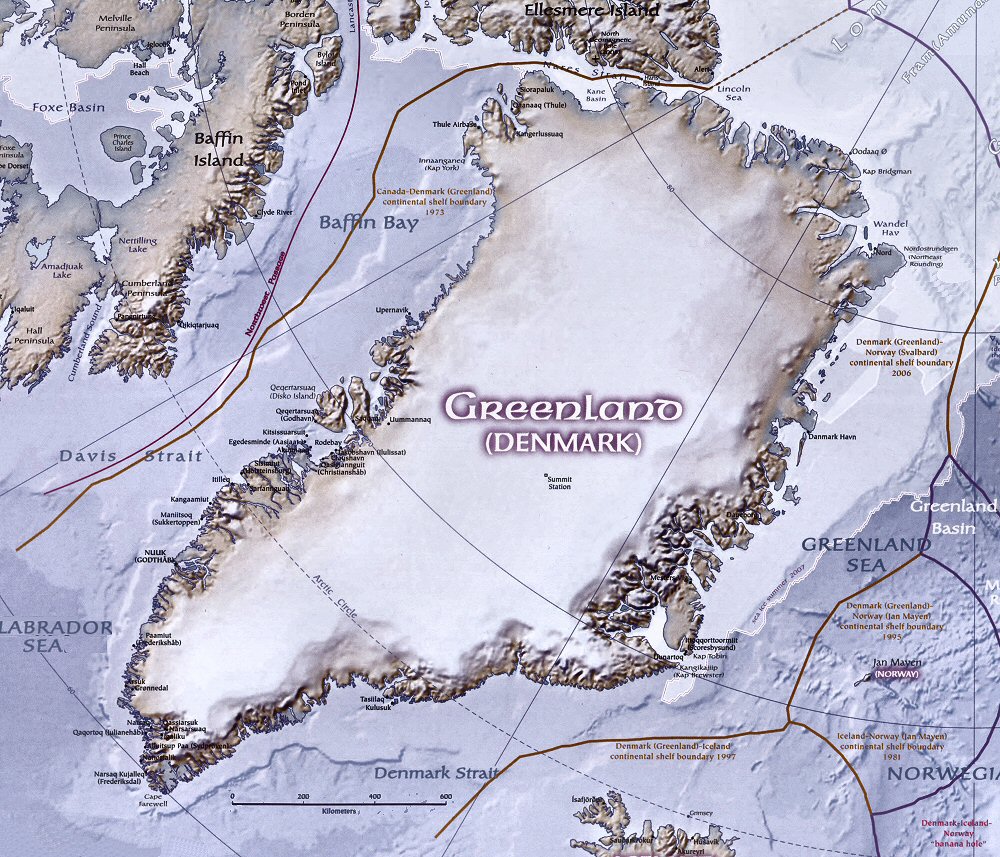 Carte du Groenland.