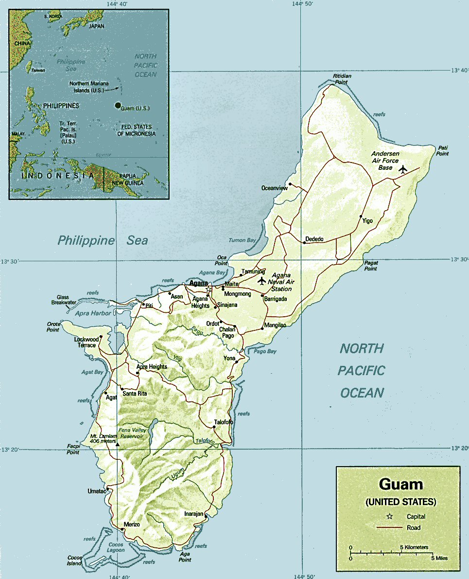 Carte de Guam.
