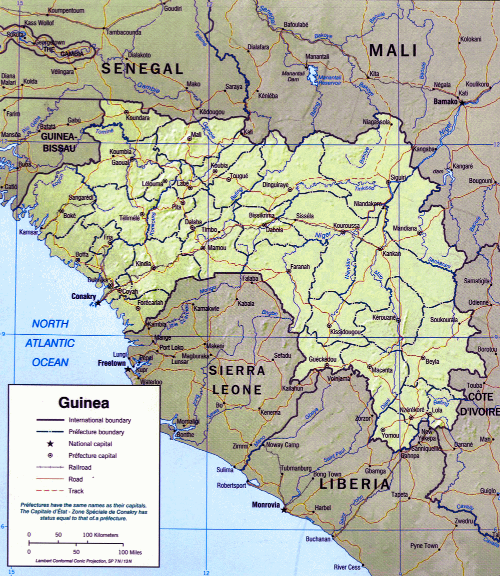 Carte de la Guinée.