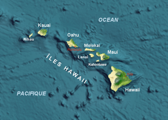 Carte de Hawaii.