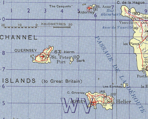 Carte des îles Anglo-Normandes.