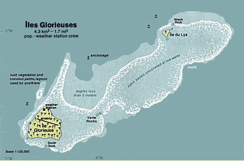 Carte des îles Glorieuses.