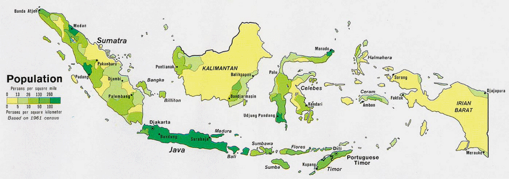 Carte de l'Indonsie (dmographie).