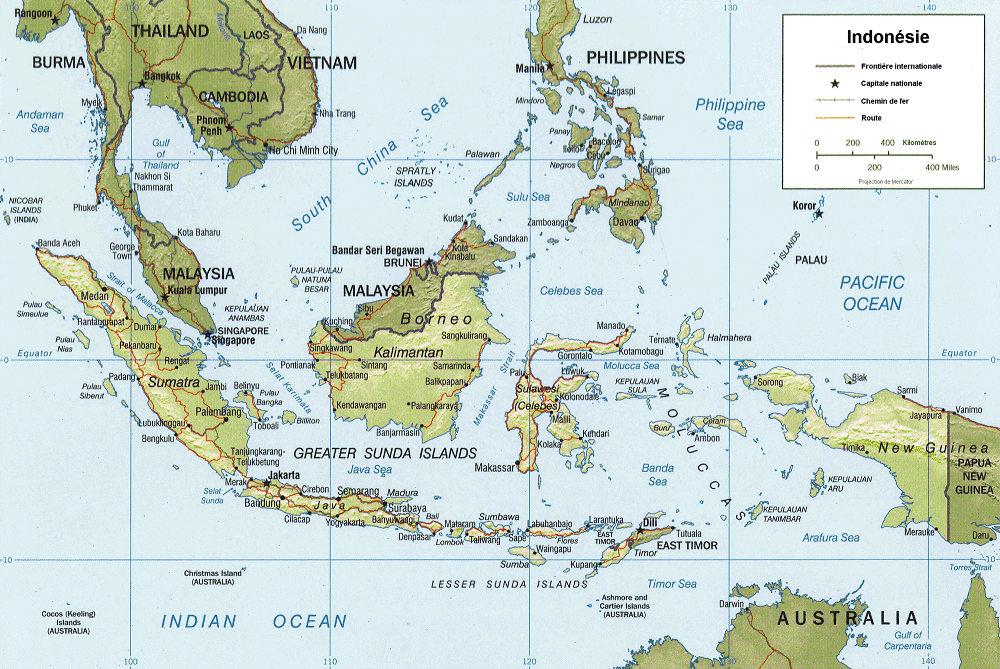 Carte de l'Indonsie.