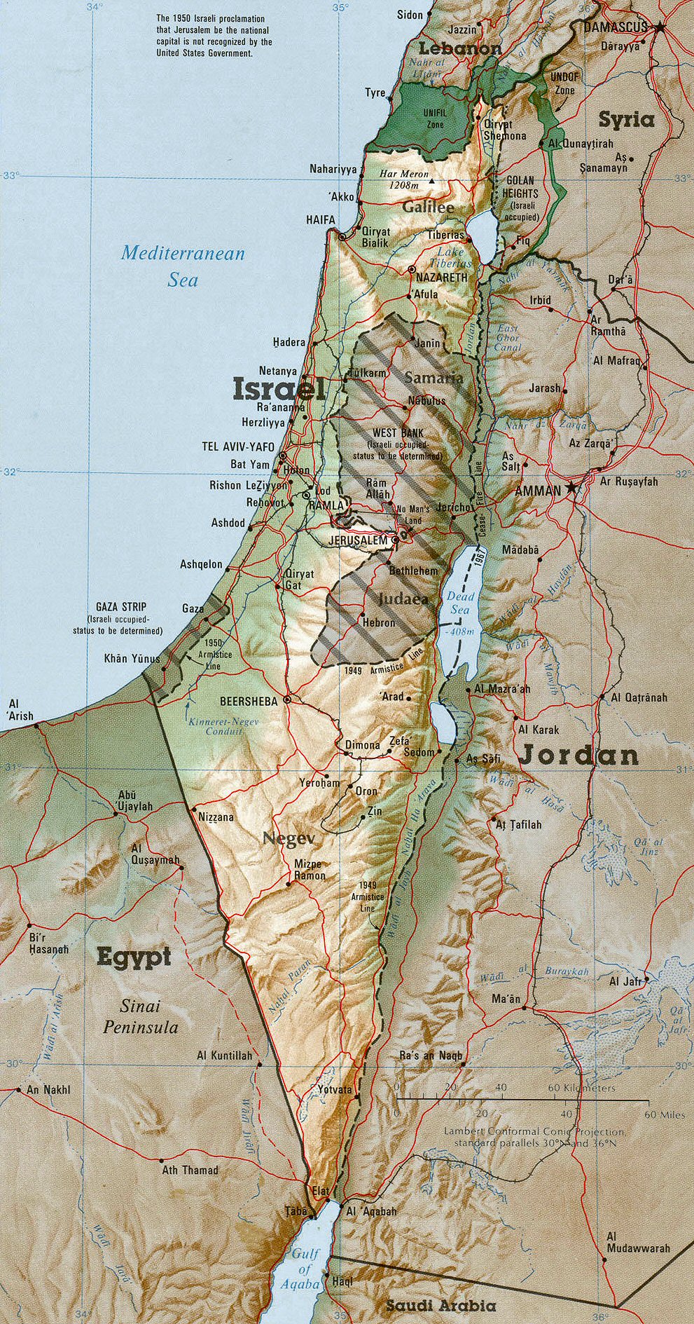 Carte d'Israel.