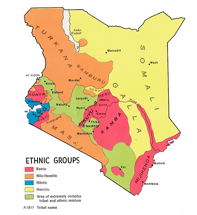 Carte du Kenya (ethnographie).