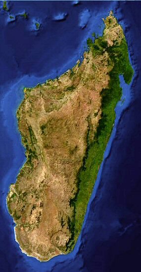 Madagascar vue depuis l'espace.