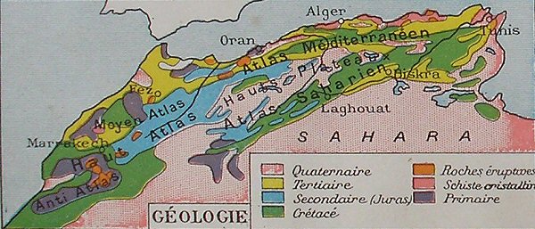 Maghreb : carte géologique.