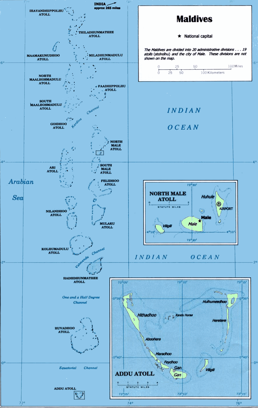Carte des Maldives.