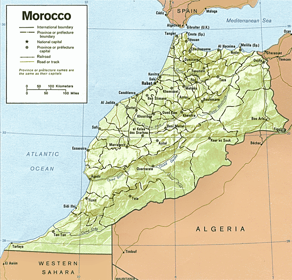 Carte du Maroc.