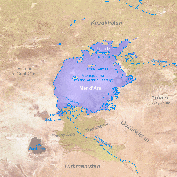 Carte de la Mer d'Aral.