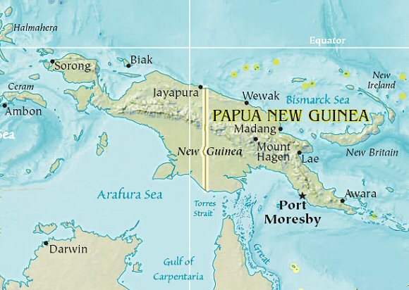 Carte de la Nouvelle-Guinée.
