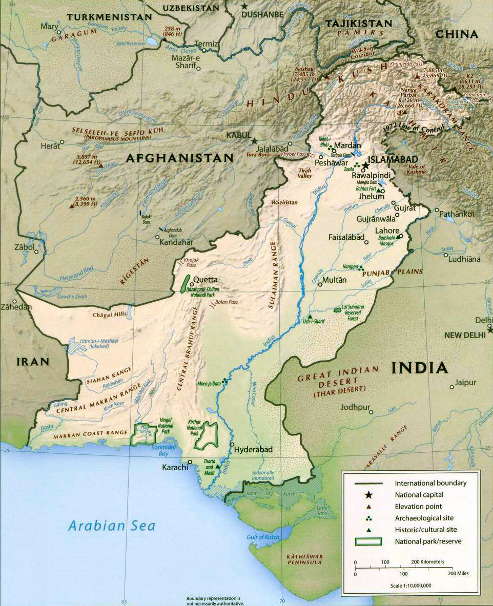 Carte du Pakistan.