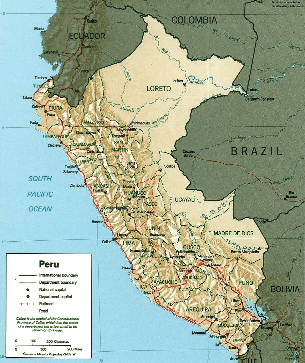 Carte du Pérou.