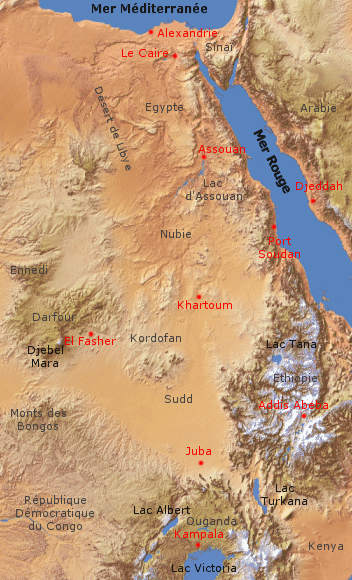 Carte de la plaine du Nil.