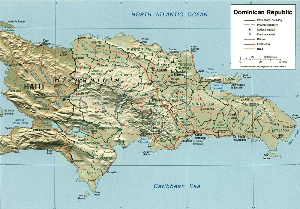 Carte de la rpublique Dominicaine.
