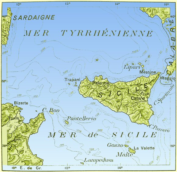 Méditerranée : seuil siculo-tunisien.
