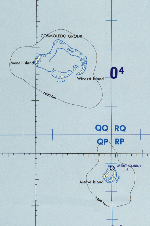 Carte des îles Cosmoledo et Astove (Seychelles)
