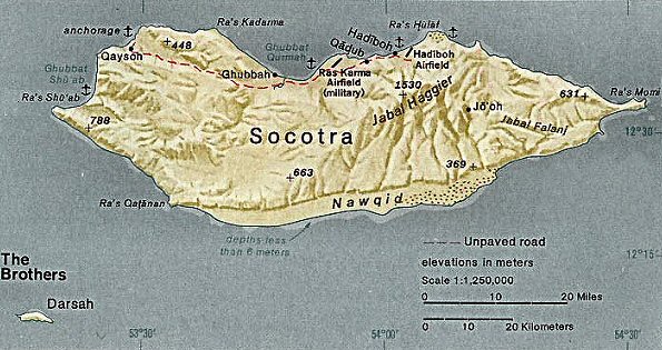 Carte de Socotra.