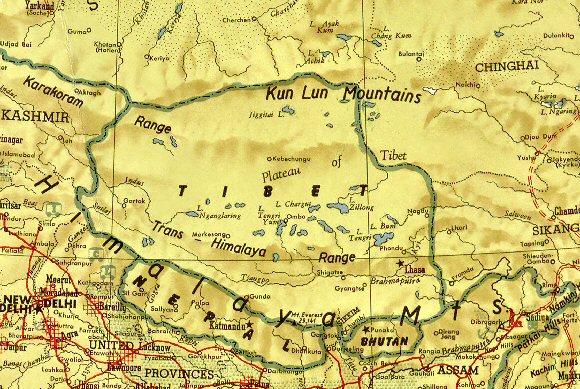 Carte du Tibet.