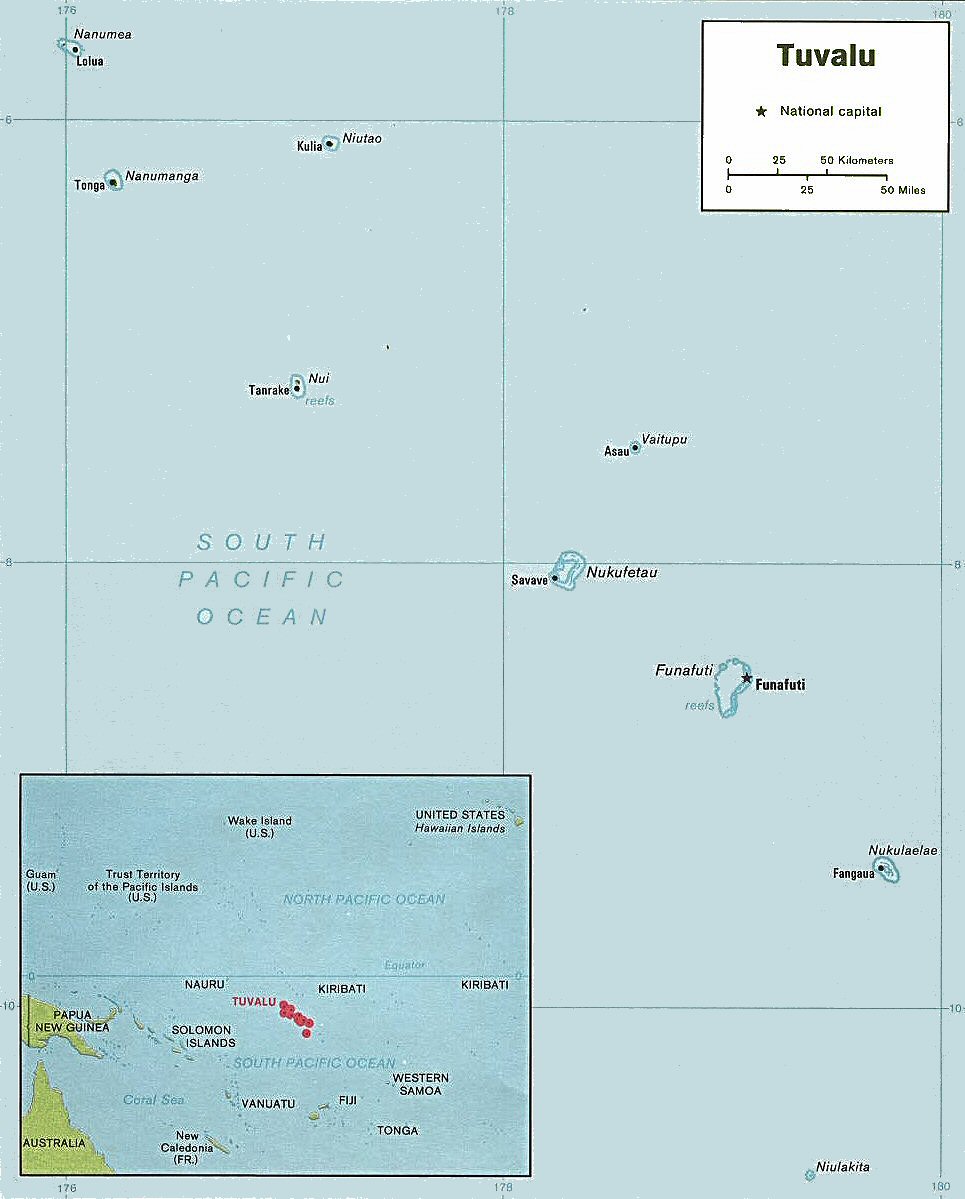 Carte de Tuvalu.