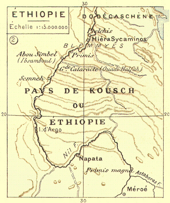Carte de l'Ethiopie ancienne.