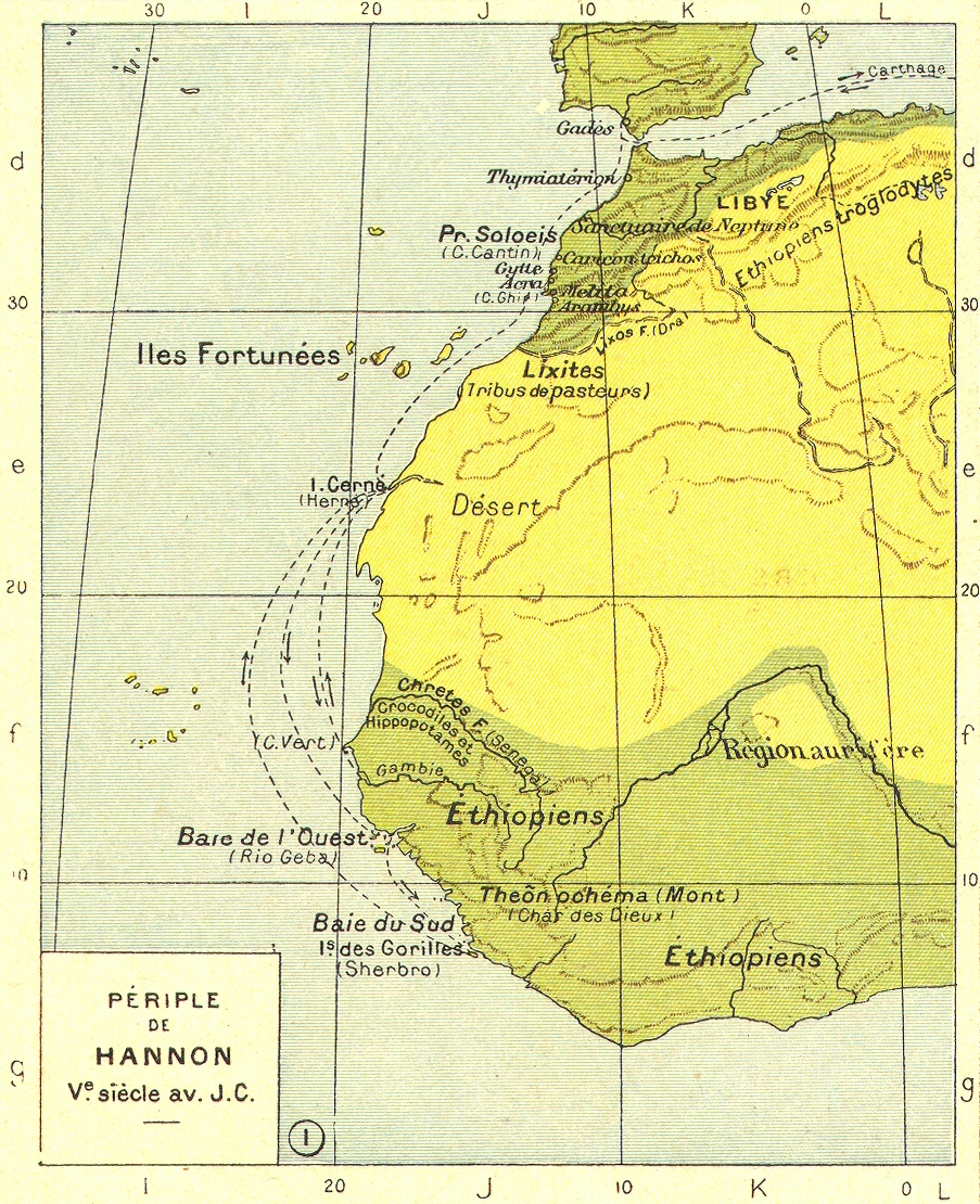 Carte du Priple de Hannon.