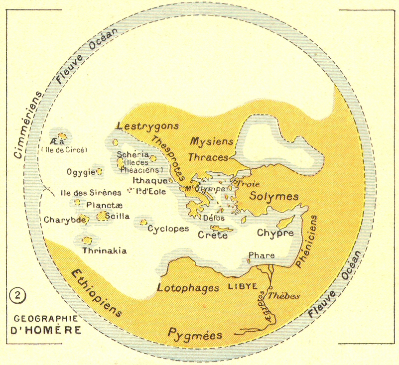 Carte de la Gographie d'Homre.