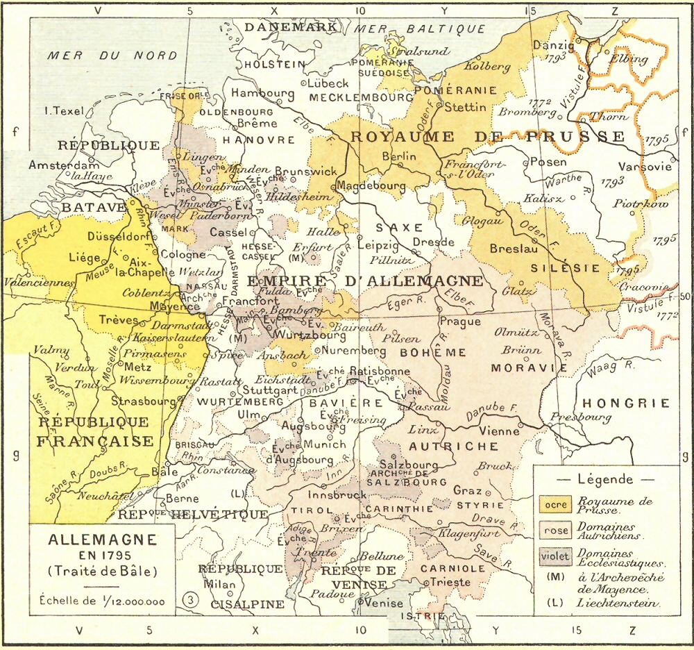Carte de l'Allemagne en 1795.