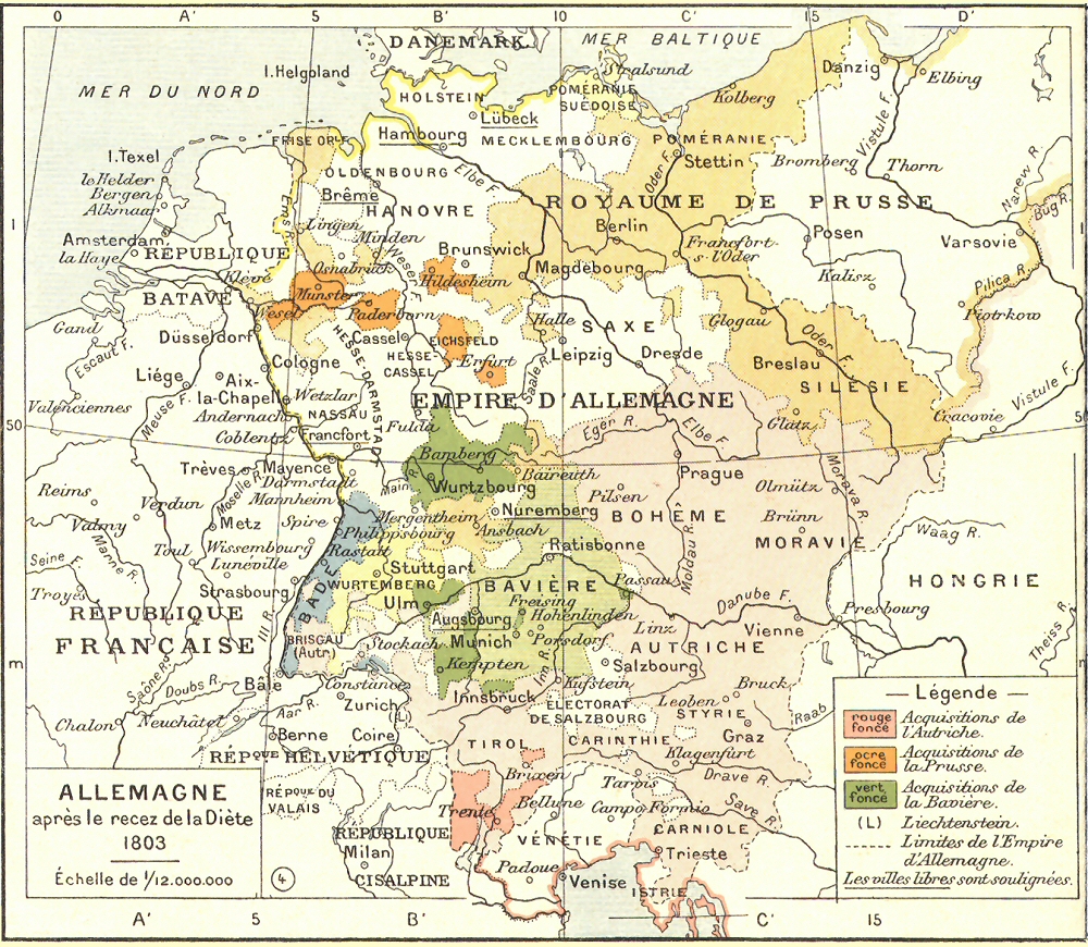 Carte de l'Allemagne aprs de le recez de la Dite (1803).