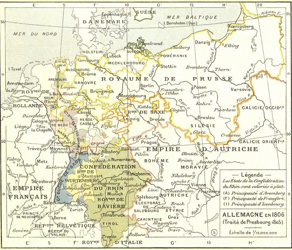 Carte de l'Allemagne en 1806.