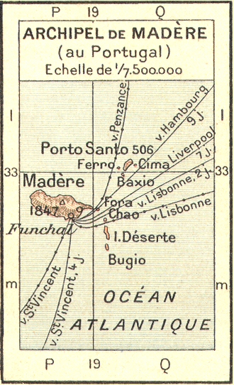 Carte de l'archipel de Madre.