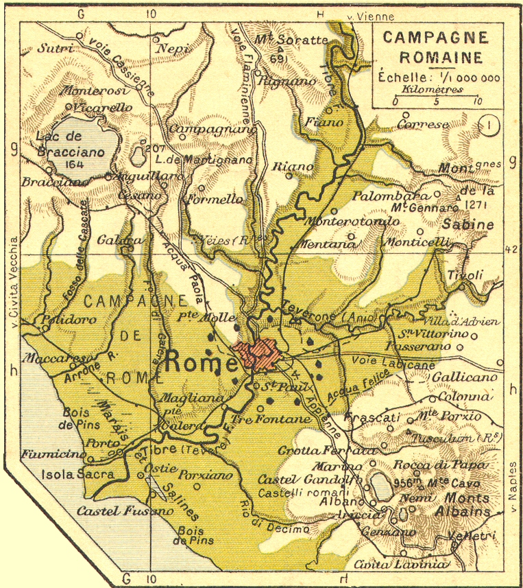 Carte de la Campagne romaine.