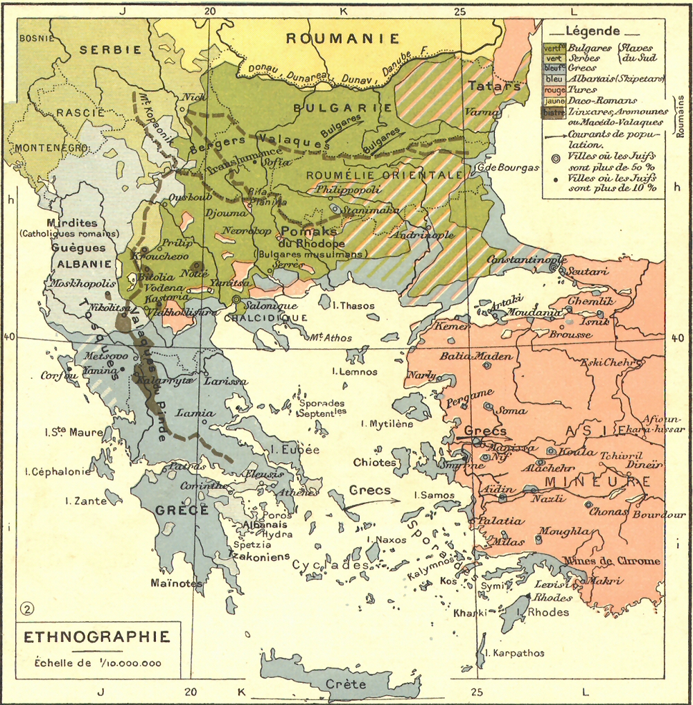 Carte ethnographique des Balkans.