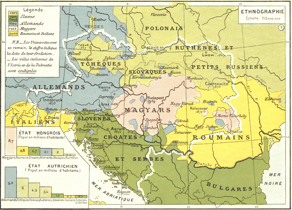 Carte ethnographique de l'Autriche-Hongrie.