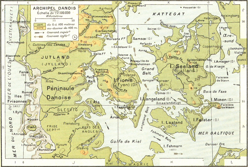 Carte de l'Archipel danois.