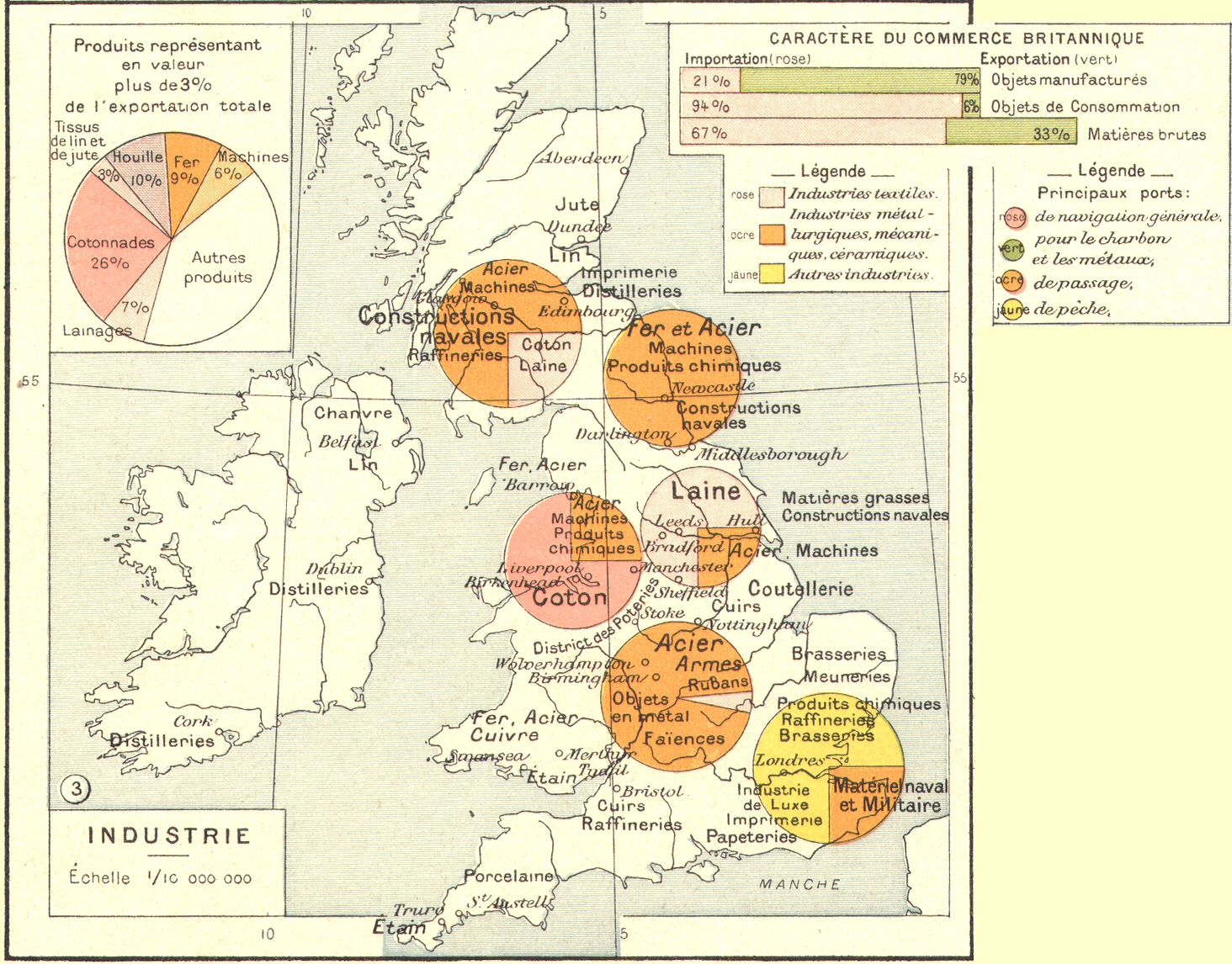 Carte de l'Industrie des Iles Britanniques.